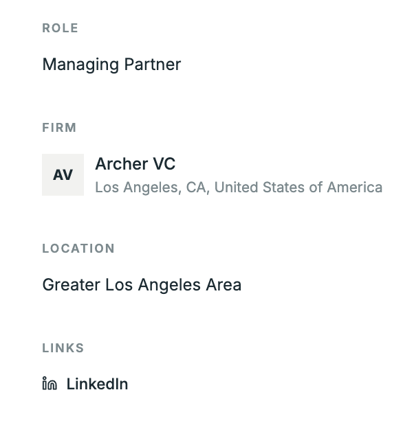 Decision maker position, location, and LinkedIn link